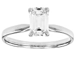 14k White Gold Emerald Cut White IGI Certified Lab-Grown Diamond Solitaire Ring 1.10ct F/VS1