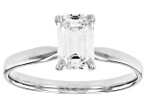 14k White Gold Emerald Cut White IGI Certified Lab-Grown Diamond Solitaire Ring 1.10ct F/VS1