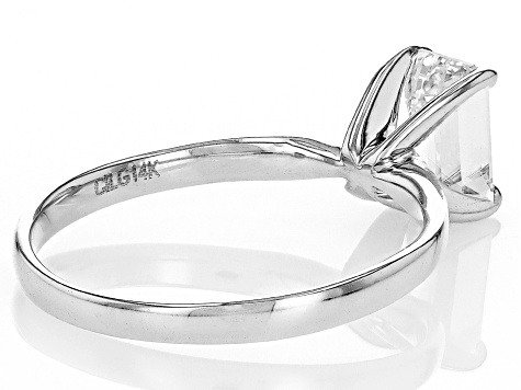 14k White Gold Emerald Cut White IGI Certified Lab-Grown Diamond Solitaire Ring 1.10ct F/VS1