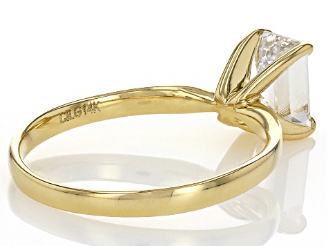 14k Yellow Gold Emerald Cut White IGI Certified Lab-Grown Diamond Solitaire Ring 1.10ct F/VS1
