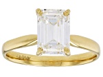 14k Yellow Gold Emerald Cut White IGI Certified Lab-Grown Diamond Solitaire Ring 2.00ct F/VS1