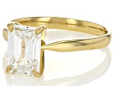 14k Yellow Gold Emerald Cut White IGI Certified Lab-Grown Diamond Solitaire Ring 2.00ct F/VS1
