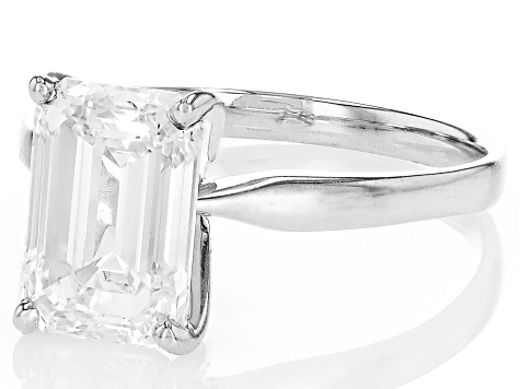 14k White Gold Emerald Cut White IGI Certified Lab-Grown Diamond Solitaire Ring 3.00ct F/VS1