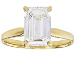 14k Yellow Gold Emerald Cut White IGI Certified Lab-Grown Diamond Solitaire Ring 3.00ct F/VS1