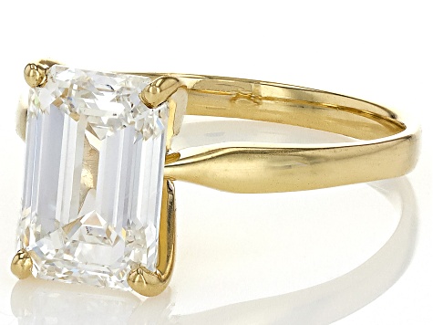 14k Yellow Gold Emerald Cut White IGI Certified Lab-Grown Diamond Solitaire Ring 3.00ct F/VS1