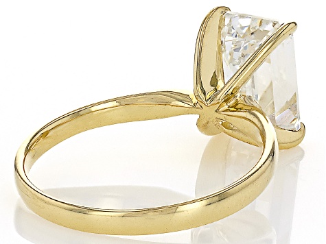 14k Yellow Gold Emerald Cut White IGI Certified Lab-Grown Diamond Solitaire Ring 3.00ct F/VS1