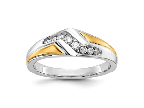 14K Two-tone Yellow and White Gold Lab Grown Diamond SI1/SI2, G H I, Men's Ring