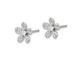 Rhodium Over 14k White Gold 9mm Diamond Stud Earrings