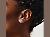 Rhodium Over 14k White Gold 9mm Diamond Stud Earrings