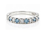 White And Blue Lab-Grown Diamond 14kt White Gold Ring 1.00ctw