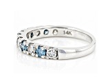 White And Blue Lab-Grown Diamond 14kt White Gold Ring 1.00ctw