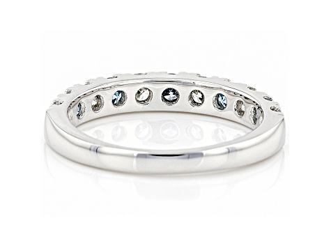 White And Blue Lab-Grown Diamond 14kt White Gold Ring 1.00ctw