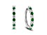 1.35ctw Emerald and Diamond Hoop Earrings in 14k White Gold