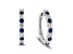 1.35ctw Sapphire and Diamond Hoop Earrings in 14k White Gold