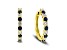 1.35ctw Sapphire and Diamond Hoop Earrings in 14k Yellow Gold