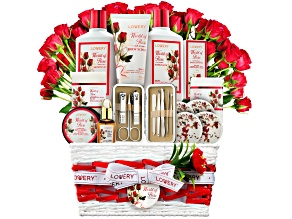 Lovery Red Rose Spa Gifts, Stress Relief Selfcare Kit, 31pc