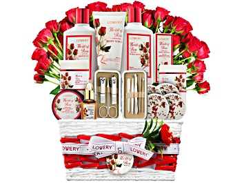 Picture of Lovery Red Rose Spa Gifts, Stress Relief Selfcare Kit, 31pc