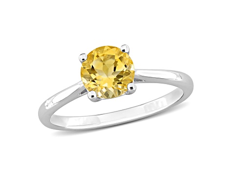 Citrine Sterling Silver Solitaire Ring 1.25ctw