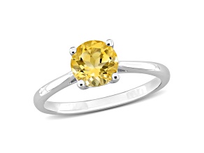 Citrine Sterling Silver Solitaire Ring 1.25ctw