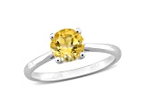 Citrine Sterling Silver Solitaire Ring 1.25ctw