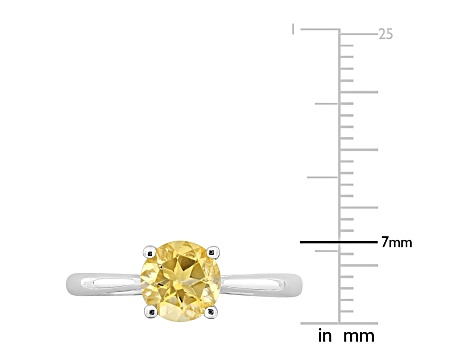 Citrine Sterling Silver Solitaire Ring 1.25ctw