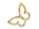 14k Yellow Gold and Rhodium Over 14k Yellow Gold Polished Butterfly Diamond Chain Slide Pendant