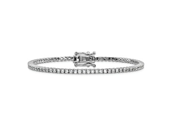 Picture of Rhodium Over Sterling Silver Polished Cubic Zirconia Tennis Bracelet