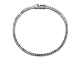 Rhodium Over Sterling Silver Polished Cubic Zirconia Tennis Bracelet