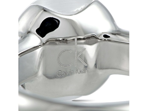 Calvin Klein "Devoted" Black Quartz Stainless Steel Black Cat Eye Ring