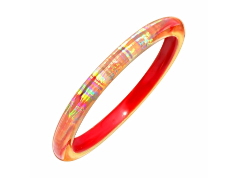 Acrylic Rave Slip On Bangle Bracelet in Red