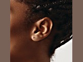 14k Yellow Gold Children's 3mm Garnet Simulant Stud Earrings