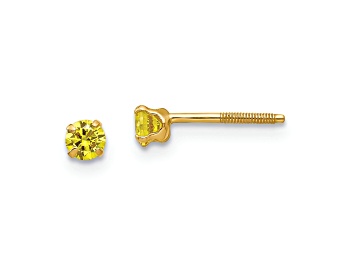 Picture of 14k Yellow Gold Children's 3mm Citrine Simulant Stud Earrings