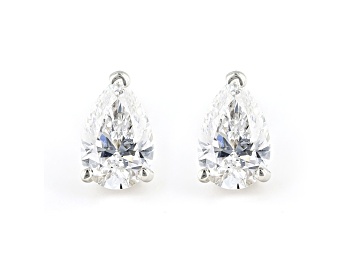 Picture of Pear Shape White IGI Certified Lab-Grown Diamond 18k White Gold Stud Earrings 1.00ctw