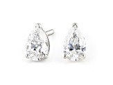 Pear Shape White IGI Certified Lab-Grown Diamond 18k White Gold Stud Earrings 1.00ctw