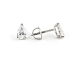 Pear Shape White IGI Certified Lab-Grown Diamond 18k White Gold Stud Earrings 1.00ctw