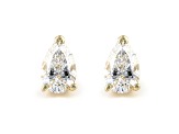 Certified Pear Shape White Lab-Grown Diamond E-F SI 18k Yellow Gold Stud Earrings 1.00ctw