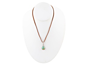 Barse Jewelry Turquoise Sterling Silver Basic Pendant With Leather Necklace