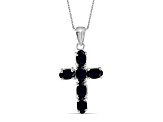 Black Sapphire Rhodium Over Sterling Silver Pendant with Chain 1.68ctw