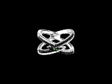 Star Wars™ Fine Jewelry Light X Dark Chrome Diopside & Diamond Rhodium Over Silver Ring 0.57ctw