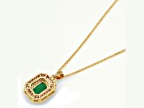 1.79 Ctw Emerald with 0.40 Ctw Diamond Pendant with Chain in 14K YG