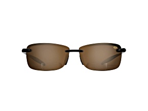 Flying Fisherman Cali Polarized Sunglasses Glossy Black Frame, Amber Lens, Bifocal Reader +2.50
