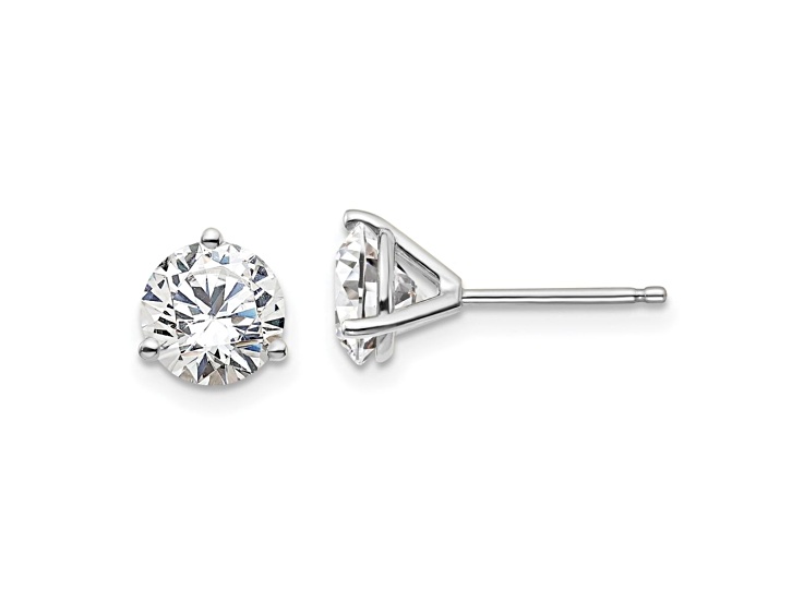 14K White Gold Lab Grown Diamond 1 3/4ctw VS/SI GH 3 Prong Earrings