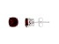 6mm Square Cushion Garnet Rhodium Over Sterling Silver Stud Earrings