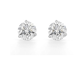 Certified White Lab-Grown Diamond 18k White Gold 3 Prong Martini Stud Earrings 6.00ctw