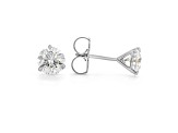 Certified White Lab-Grown Diamond G VS1 18k White Gold 3 Prong Martini Stud Earrings 6.00ctw