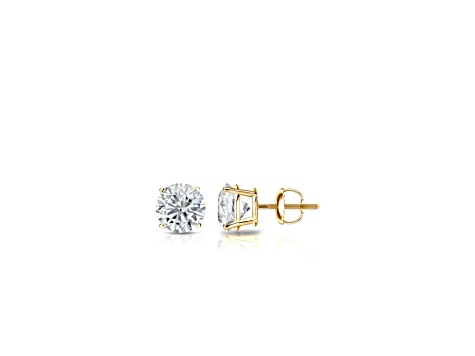 14K Yellow Gold 0.50 Ctw Round Lab-Grown Diamond Studs, F Color SI2 Clarity