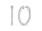 1.00ctw Diamond Hoop Earrings in 14k White Gold