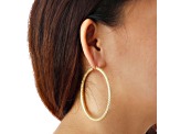 Judith Ripka 14K Yellow Gold Clad 2-1/2" Hoop Earrings
