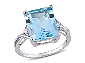 7.50ctw Sky Blue and White Topaz Cocktail Ring in Sterling Silver