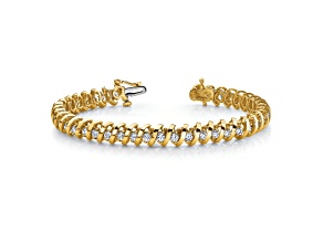 14K Two-tone Gold I1/G-H Diamond Tennis Bracelet 2.23ctw